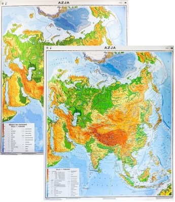 AZJA MAPA ŚCIENNA FIZYCZNA OGÓLNOGEOGRAFICZNA NE