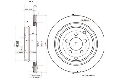 BREMBO DISCOS DE FRENADO 2 PIEZAS PARTE TRASERA LAND ROVER RANGE ROVER 3 3.0D-5.0  