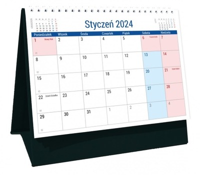 Kalendarz 2024 PLANO biurowy DUŻY STOJĄCY 22x18x12 cm