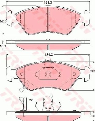 Тормозные колодки тормозные kia clarus 1.8-2.0 1996 фото №1