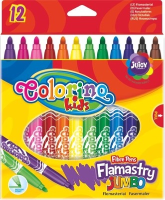 FLAMASTRY JUMBO 12 KOLORÓW COLORINO 5907690814113