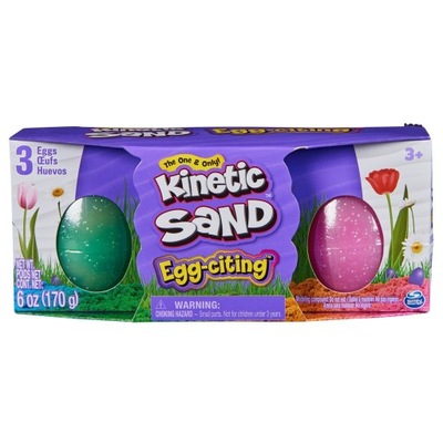 KINETIC SAND PIASEK KINETYCZNY ZESTAW 3 JAJKA z piaskiem kinetyczny