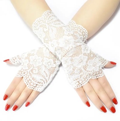 Rękawiczki mitenki białe