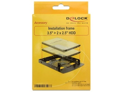 ADAPTER HDD SANKI-SZYNA 3.5''->2X2.5'' DELOCK