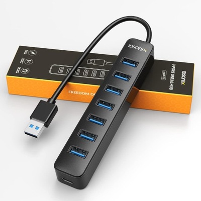 Hub USB iDsonix Rozdzielacz USB 7 Portów Wieloportowy Koncentrator