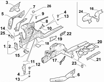 Wspornik podpora lewa Alfa Romeo Giulia Alfa Romeo Giulia OE 50548054