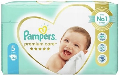 PIELUSZKI 44 szt PAMPERS PREMIUM CARE 5 PIELUCHY