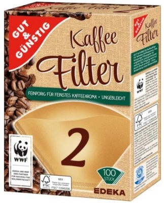 G&G Kaffee Filter 2 Filtry do kawy 100 Szt.