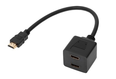 Adapter HDMI wtyk-2 x gniazdo na kablu 30cm