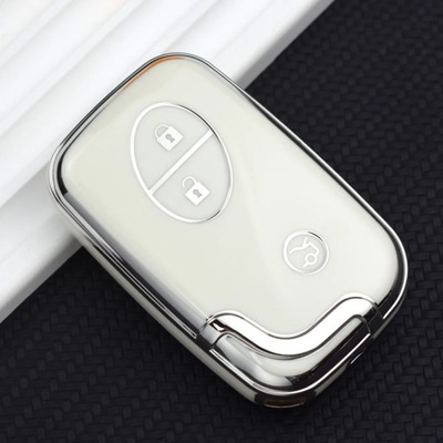 3 BUTTON SILVER WHITE3 4 BOTONES TPU RECUBRIMIENTO LLAVE COCHE PARA LEXUS C  