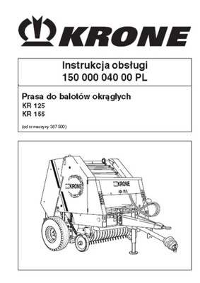 KRONE KR 125, 155 - MANUAL MANTENIMIENTO PL  