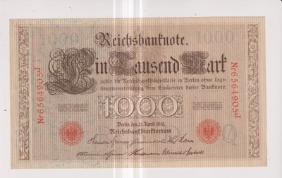Niemcy 1000 maek 1910 ladny z obiegu