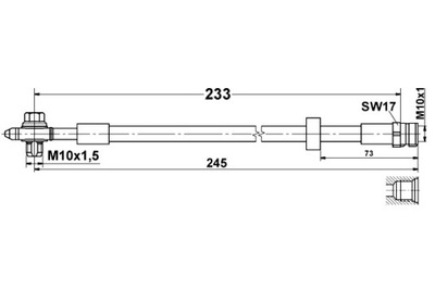 ATE ПАТРУБОК ТОРМОЗНОЙ ЗАД DŁ 245MM ŚR 10MM M10X1.5 M10X1 AUDI A1