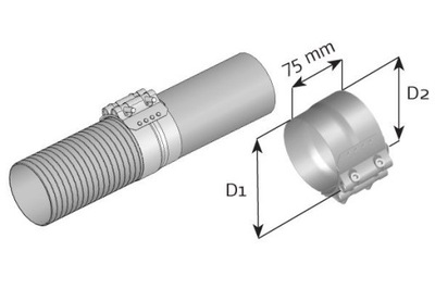 ANILLO DE TUBO ELAST.155/160MM PARA LACZENIA DE TUBO CON PESSLEM DINEX DIN99352  