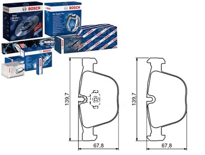 BOSCH КОМПЛЕКТ КОЛОДОК ТОРМОЗНЫХ BOS, 0 986 494 3