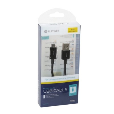 Kabel USB - micro USB 1m 2A czarny PLATINET