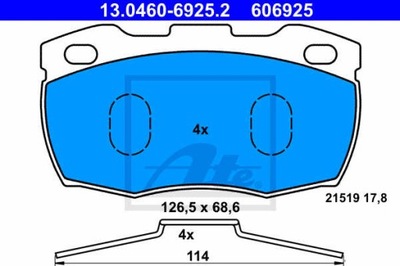 PADS BRAKE FRONT ATE 13.0460-6925.2  