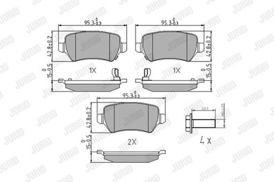 Гальмівні колодки гальмівний/задній/ opel astra 02- фото №1