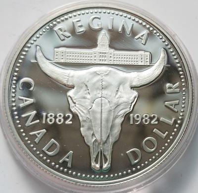 KANADA - 1 dolar 1982 - Regina Centennial - Elizabeth II - srebro