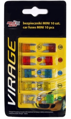 Набор предохранителей автомобильных płytkowe mini фото №1