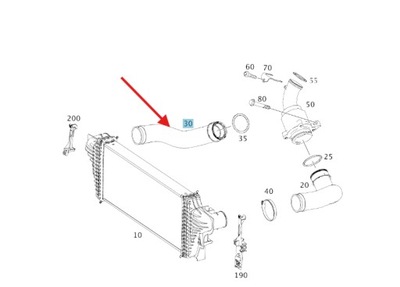 Права труба wąż інтеркулер mercedes r w251 оригінальний номер a2515280382 фото №1