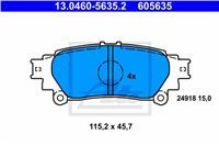 ATE КОЛОДКИ ГАЛЬМІВНІ ЗАДНІЙ TOYOTA PRIUS 08- LEXUS RX 08-/TOYOTA PRIUS C