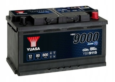 АКУМУЛЯТОР ПУСКОВИЙ 12V 80AH 800A YUASA YBX9115