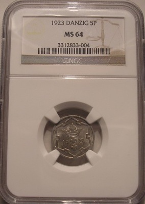 WMG - 5 fenigów 1923 MS 64 NGC