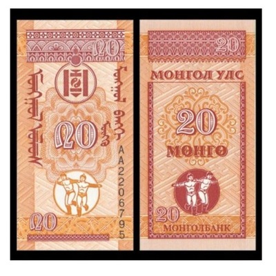 Banknot 20 Mongo Mongolia UNC