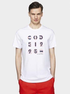 4F T-SHIRT MĘSKI H4L21 TSM018 biały S