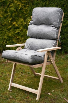 Poduszka na fotel leżak ogrodowy 120 cm jasny szary