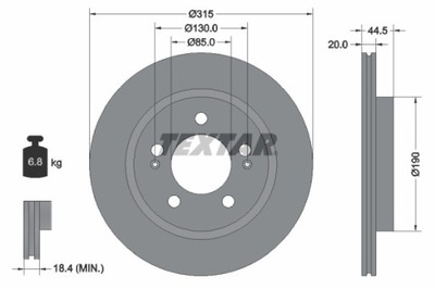 2X ДИСК ТОРМОЗНОЙ SSANGYONG ЗАД REXTON 2,0/2,2 E-XDI 17- 92332903