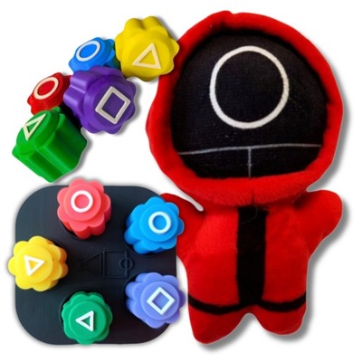 STRAŻNIK MASKOTKA KOŚCI KWADRAT SQUID GAME NETFLIX ZESTAW+GRATIS