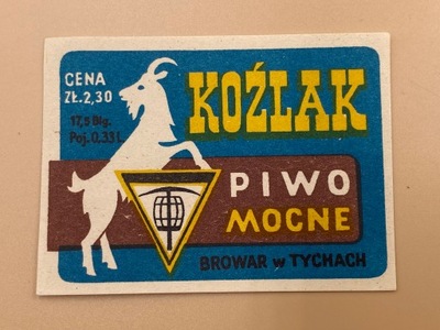 Etykieta Browar w Tychach piwo mocne Koźlak