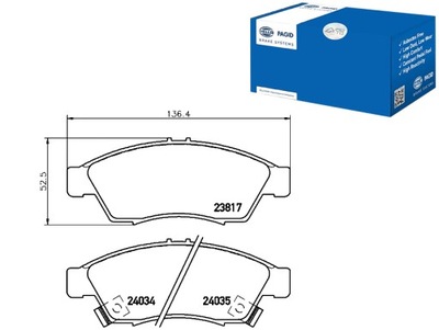 КОЛОДКИ ГАЛЬМІВНІ HELLA PAGID 5581054G50 5581054G30