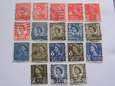 W. Brytania - Poczty Regionalne - zestaw 18 znaczków - kasowane