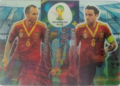 WORLD CUP BRASIL 2014 DOUBLE TROUBLE 414 XAVI INIESTA HISZPANIA