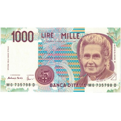 Banknot, Włochy, 1000 Lire, 1990-1994, 1990, KM:11