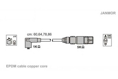 JANMOR ПРОВОДИ ЗАПАЛЕННЯ КОМПЛЕКТ. AUDI SEAT SKODA VW