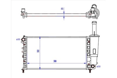 TYC FIAT PNTO II 2003-2012 РАДИАТОР 23MM MECHANICAL