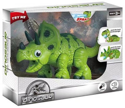 Dinozaur na Baterie Triceratops Zielony zabawka