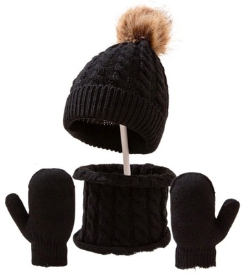 Komplet czapka, komin, rękawiczki 0-3 lat zima