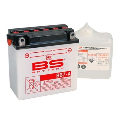 BS АККУМУЛЯТОР BB7-A 12N7-4A YB7-A 12V 8AH 135X75X133 OBSŁUGOWY -ELEKTROLIT