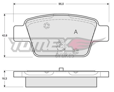 1251/TOM КОЛОДКИ ГАЛЬМІВНИЙ FIAT STILO 01- ЗАД 12-51