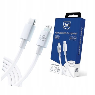 Kabel 3mk Hyper Cable USB-C / Lightning 20W 1.2m biały