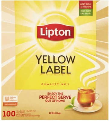 Herbata czarna w torebkach Lipton ekspresowa Yellow Label 100szt