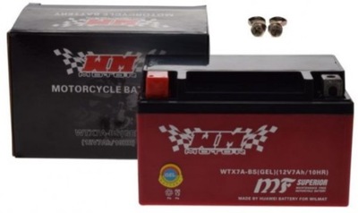 AKUMULIATORIUS WTX7A-BS KETAUS 12 V 7 AH CROSS SKUTERIS QUAD 