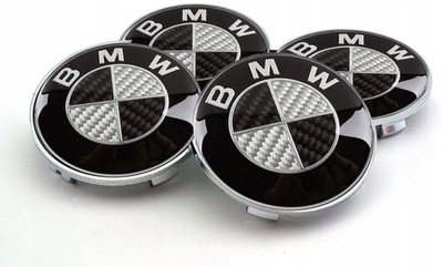 BMW 68MM TAPA CARBÓN NEGRO 68 MM 4 SZTTUKI  