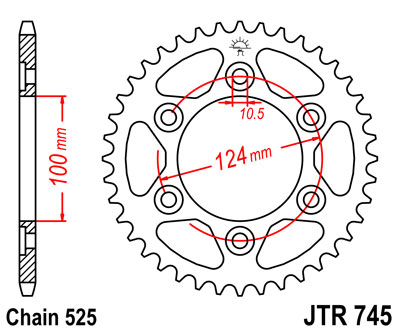 ЗУБЧАТКА ЗАДНЯЯ JT 43-ZĘBY DUCATI GT 1000 2007-2010