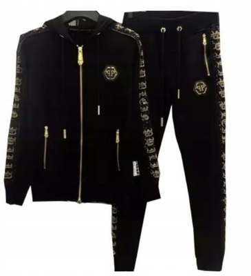 Dres Philip Plein Czarny Złoty Rozmiar 2XL